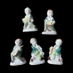 Occupied Japan Figurines Lot of 5 Drum Accordian Guitar Horns